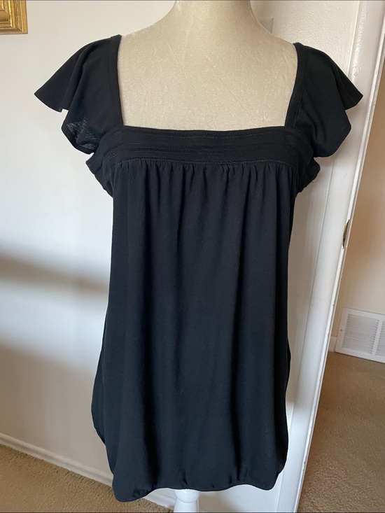 Mossimo Supply Co. Tops - Mossimo Supply Co. Black Square-Neck Flutter Sleeve Tunic